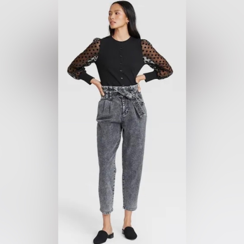 Who What Wear Paper Bag High Waist Jeans Size 2